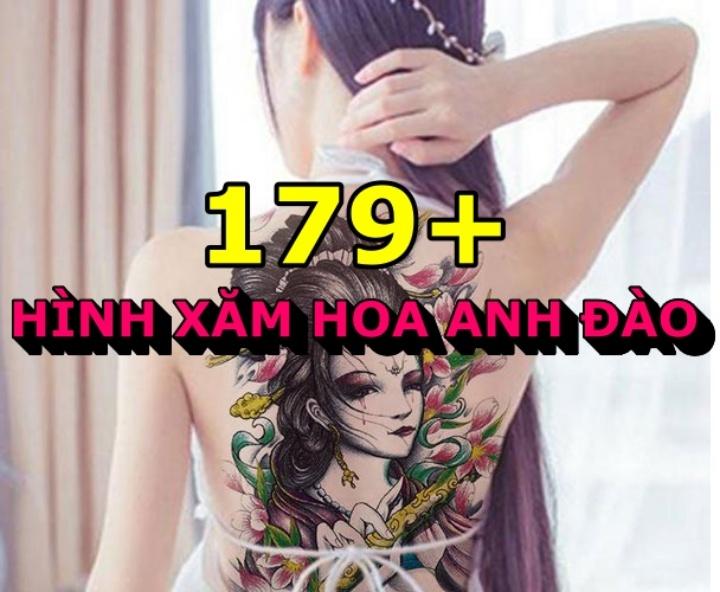 Hình xăm Geisha hoa đào