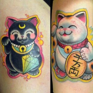 99+ Hình xăm Mèo Thần Tài tattoo may mắn Nhật Bản đẹp nhất