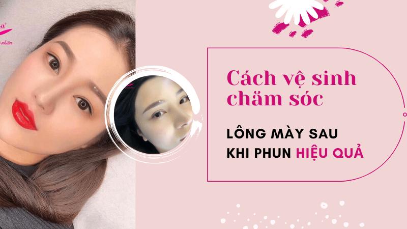 vệ sinh lông mày sau khi phun tán bột