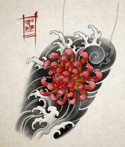 Hoa cúc là biểu tượng rất thịnh hành được nhiều người dùng để xăm tattoo