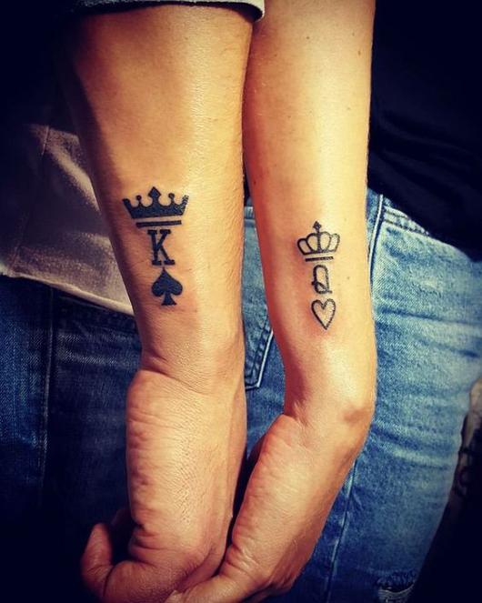 King And Queen Couple Tattoo