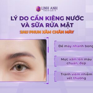 Phun xăm lông mày bao lâu thì được rửa mặt? Cách chăm sóc đúng