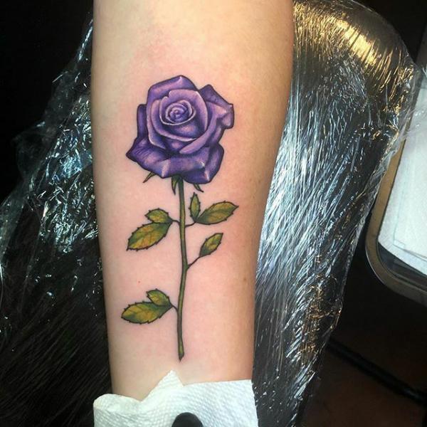 50 Purple Rose Tattoo Designs with Meanings