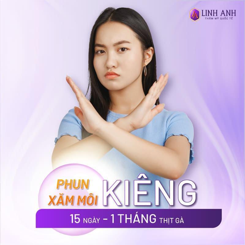 phun môi kiêng thịt gà bao lâu