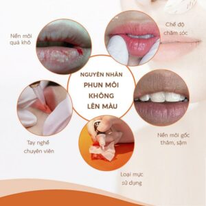 Phun môi không lên màu – Nguyên nhân và giải pháp