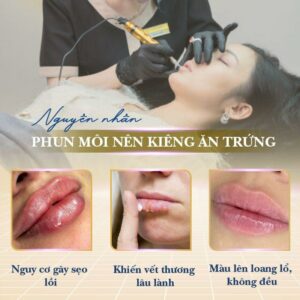 Phun môi kiêng trứng bao lâu? Lỡ ăn trứng sau khi xăm có sao không?