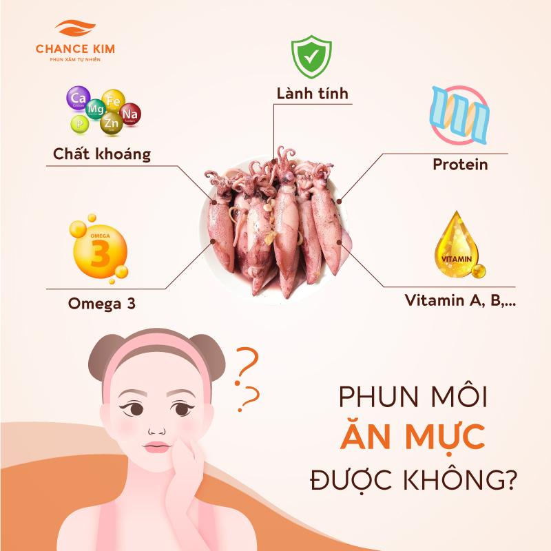 Phun môi ăn mực được không? Đừng bỏ lỡ 4 điều này