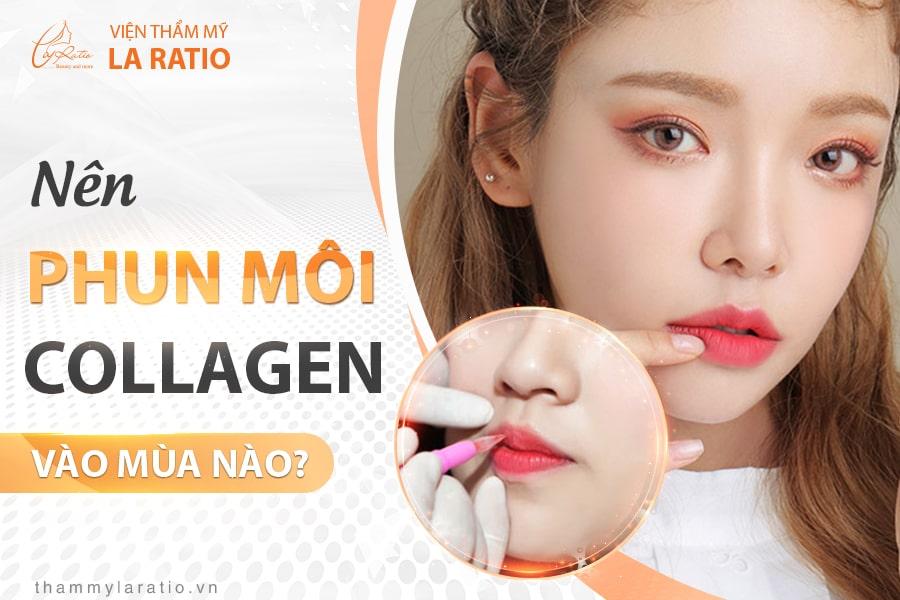 phun môi collagen