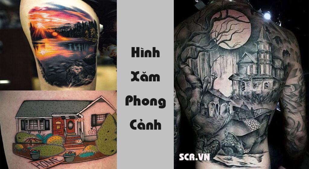 Hình xăm phong cảnh thiên nhiên đẹp