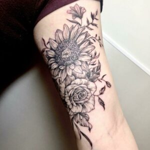 11+ Sunflower And Roses Tattoo Ideas That Will Blow Your Mind!