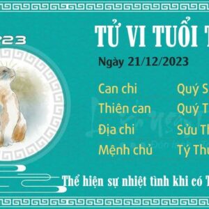 Tử vi thứ 5 ngày 21/12/2023 của 12 con giáp: Tị hạnh phúc, Ngọ có tiền